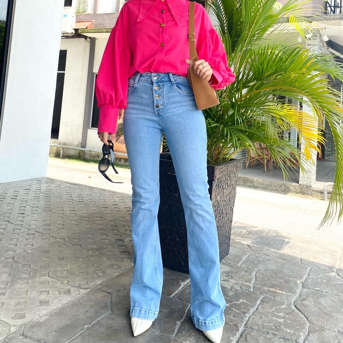 ADELEEN BUTTON SUPER LONG BOOTCUT